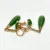 Vintage 10k Rose Gold Green Jade Dangle Earrings Chinese non-pierced