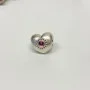 Pandora Heart Charm Retired Super Pretty Pink Rhodolite Sterling Silver 925 ALE