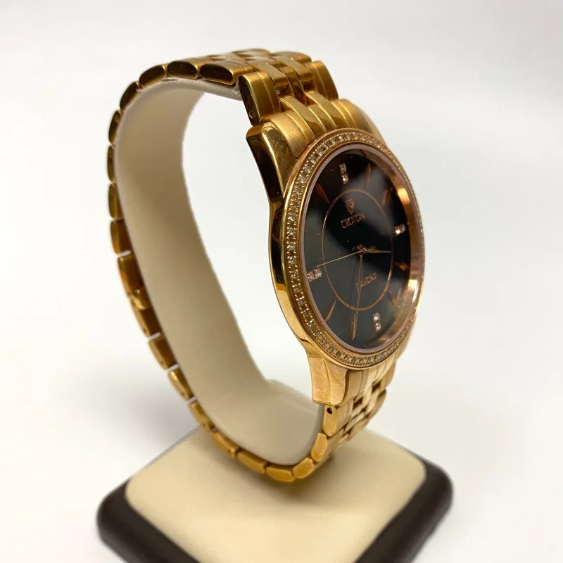 Croton Men's Stainless Steel Black Mother Of Pearl Dial CR307935