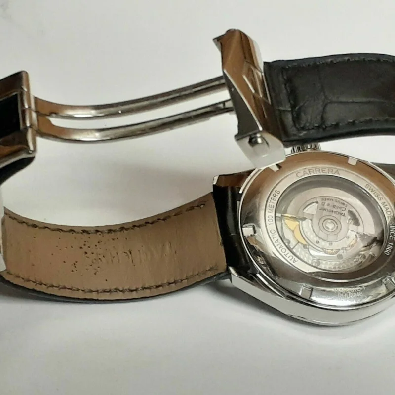 Tag Heuer Carrera Calibre 5 Day-Date Automatic Black Dial Leather 