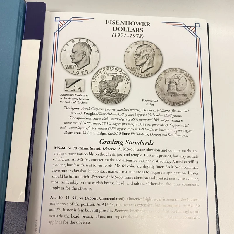 Whitman Album #9131 Eisenhower Dollar 32 Coins 1971 -1978 PDS