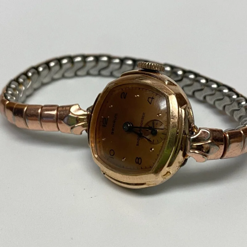 Vintage Benrus 15 Jewels Women's Manual Wind Gold Tone Watch, 5 inches