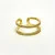 Yellow Gold Plated Double Band Cubic Zirconia .925 Silver Ring Sizes 8