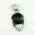 Vintage Handmade Sterling Silver 925 Fire Opal & Snowflake Obsidian Pendant