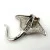 Vintage Shields Sterling Silver Pink Enamel Stingray / Manta Ray Pendant with CZ