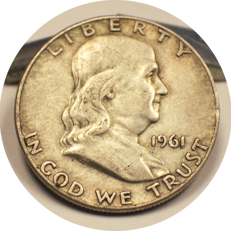 1961 D Franklin Half Silver Dollar Coin #006
