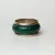 Vintage Rare Silver Banded Green Jade Eternity Band Ring, sz 6.0