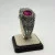 Vintage 925 Sterling Silver Red Faceted Gemstone Filigree Cuff Bracelet Handmade