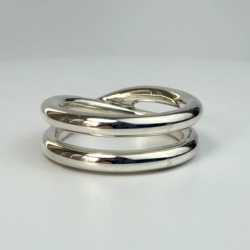 Vintage Tiffany & Co. Paloma Picasso Le Circle Crossover Band Ring Size 10