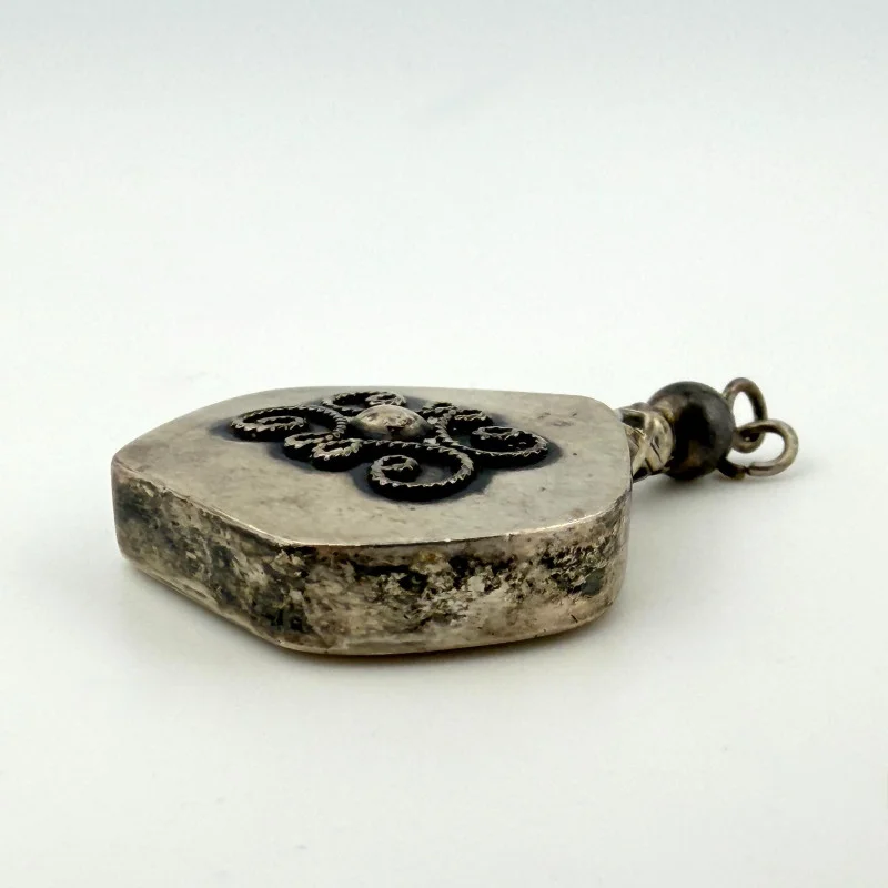 Vintage Israel Sterling Silver Perfume Bottle Pendant with Screw on Top