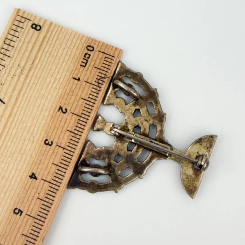 Vintage 925 A Silver and Marcasite Jewish Menorah Pendant/Brooch Pin