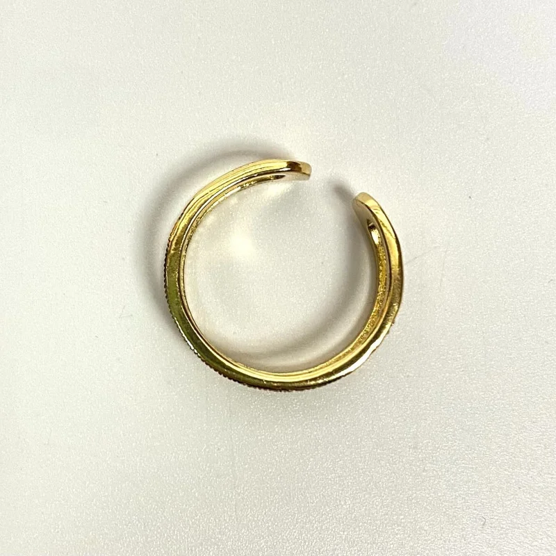 Yellow Gold Plated Double Band Cubic Zirconia .925 Silver Ring Sizes 8