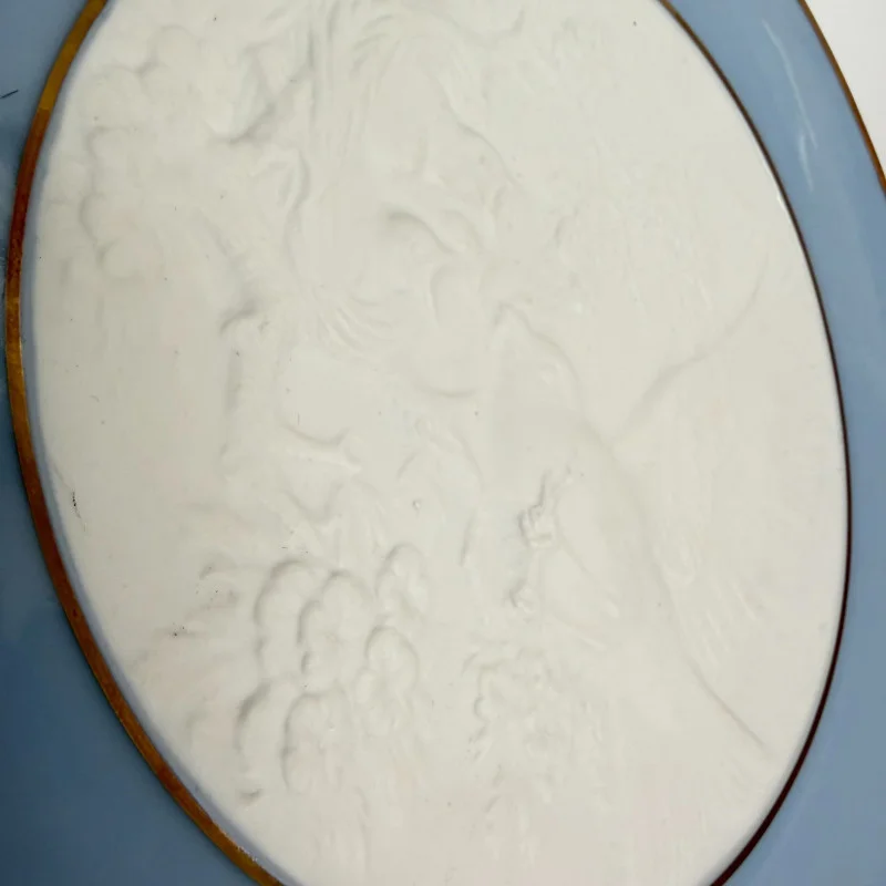 Lladro Dia de la Madre 1972 Mother's Day Plate Blue & White Bas Relief w/Box