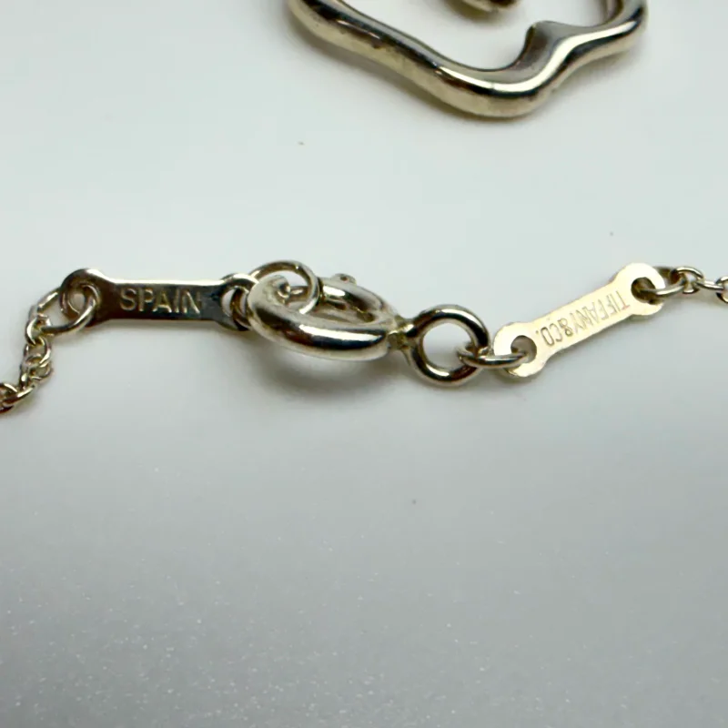 Tiffany & Co Sterling Silver Necklace Apple Pendant Elsa Peretti 16"Length Chain