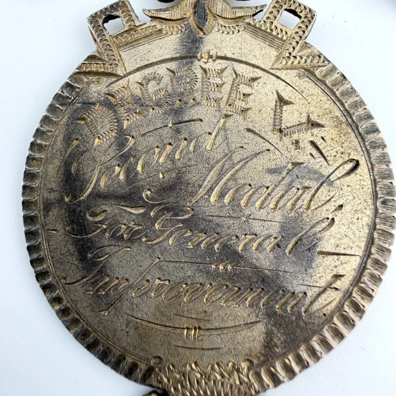 Antique Victorian 1886-1887 Pilcher's Studio of Music Silvered Medal - Named