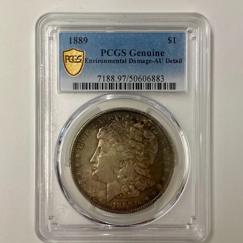 1889 $1 Morgan Silver Dollar PCGS Genuine AU Details
