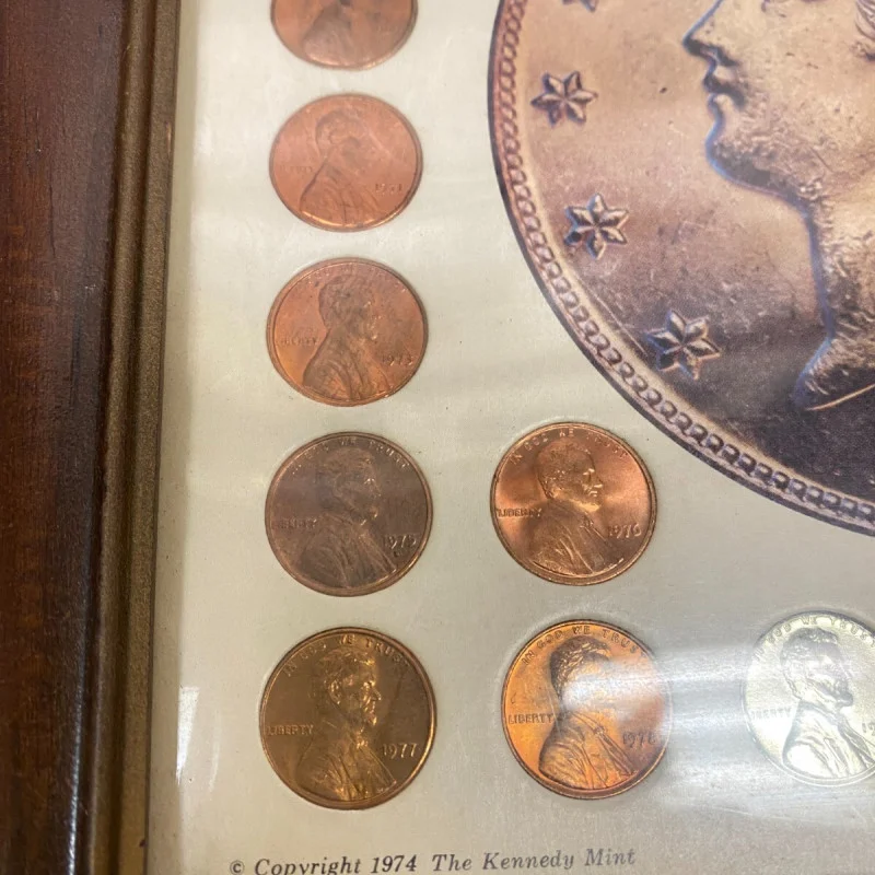 Lincoln Memorial Coins Collection (1959-1982 + 3 1943 Steel Cents) - Framed Set