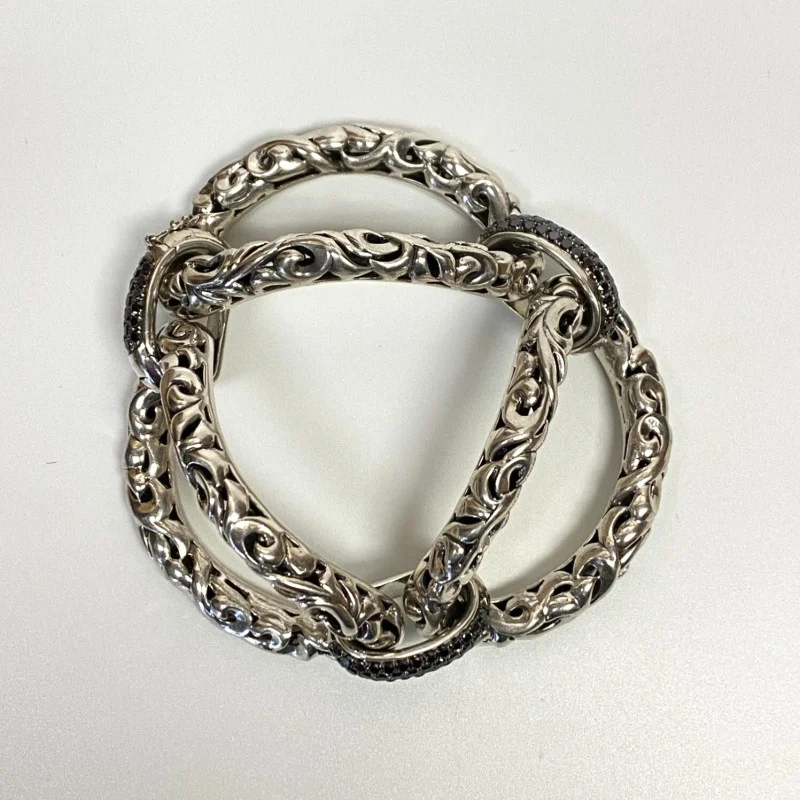 Charles Krypell 14K/925 White Gold + Colored Diamond 3.40 ct Link Bracelet