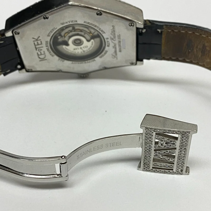 Ice Tek 9.5 ct Diamond AVI & CO Swiss Made Automatic White Face Watch