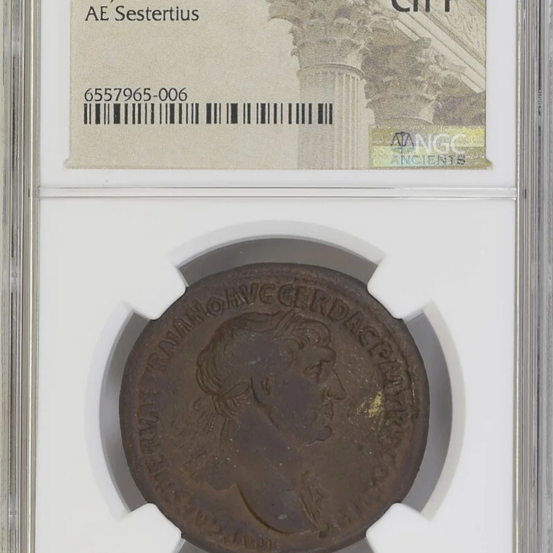 ROMAN EMPIRE TRAJAN AD 98-117 AE Sestertius