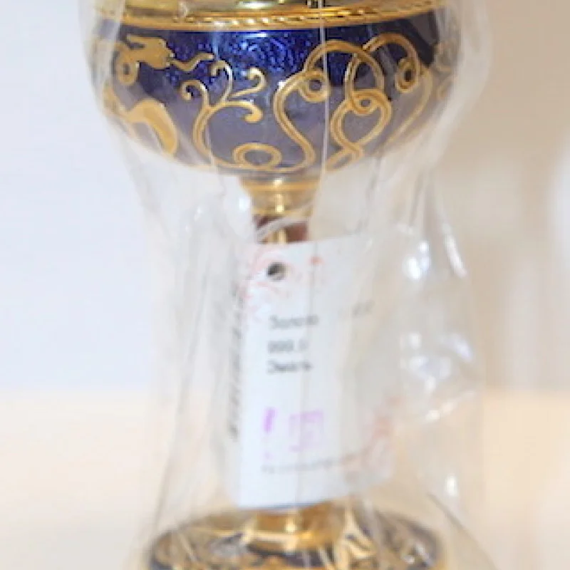 Russian silver 925 & 24k Gold Plated Wine Chalice Enamel Small Bird Filigree