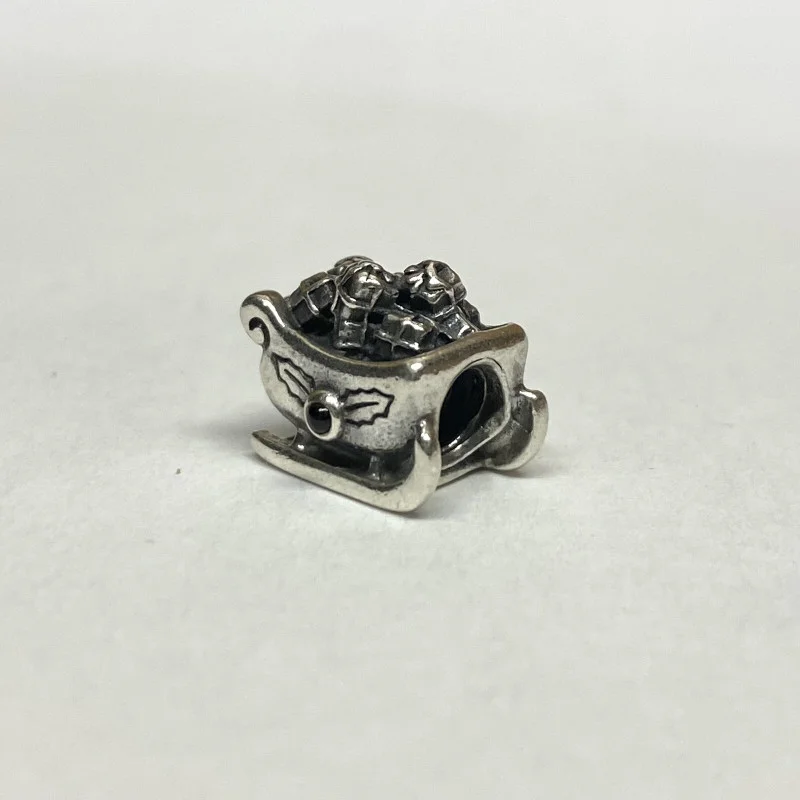 Pandora RETIRED Garnet Sleigh Charm 790562 Christmas Santa