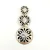 ATI Mexico 925 Hammered Sterling Silver Graduated Circles Flower Pendant