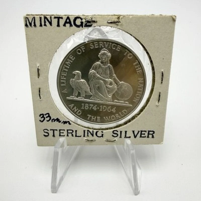 1964 Herbert Clark Hoover Heraldic Art Sterling Silver Medal #302 UNC 33mm