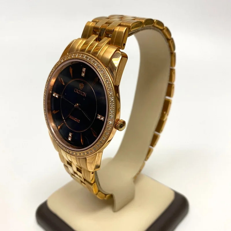 Croton Men's Stainless Steel Black Mother Of Pearl Dial CR307935