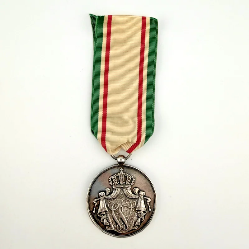 Netherlands War Faithful Service Juliana Silvered Loyal Service Medal With Ribb.