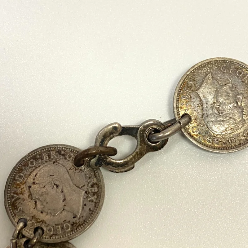Great Britain 1896-1940 Coins George IV Silver Bracelet, 24 grams
