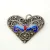 Vintage Silver Heart Pendant with Enamel Butterfly and Filigree