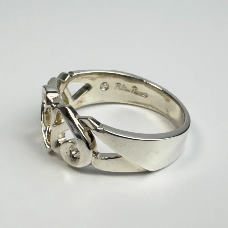 TIFFANY & CO PALOMA PICASSO TRIPLE LOVING HEARTS STERLING SILVER RING 6