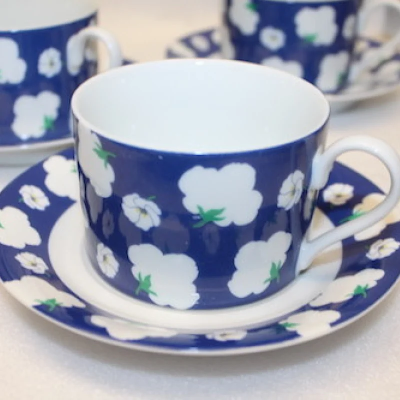 Tiffany & Co Nichimen's 100th Anniv. Porcelain Cup & Saucer 10 Piece Set & BOX