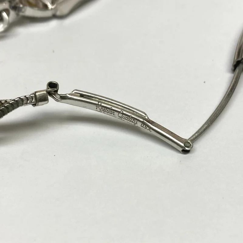 Vintage Ladies Gruen Precision 14K White Gold w Diamonds 17 Jewels