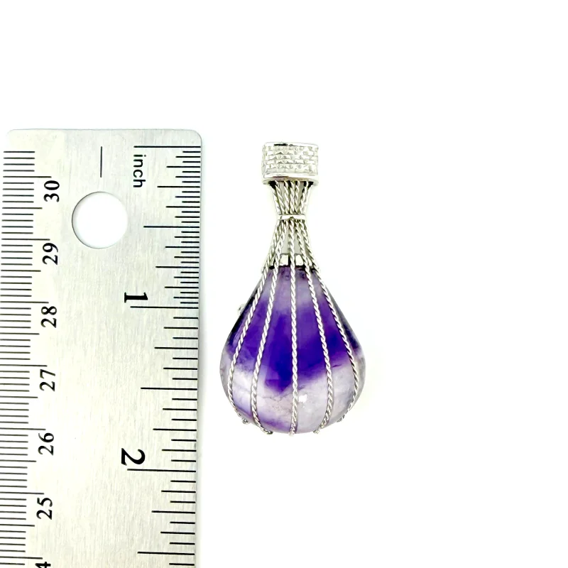 Vintage W.E. Richards Sterling Silver Amethyst Hot Air Balloon Brooch Pin