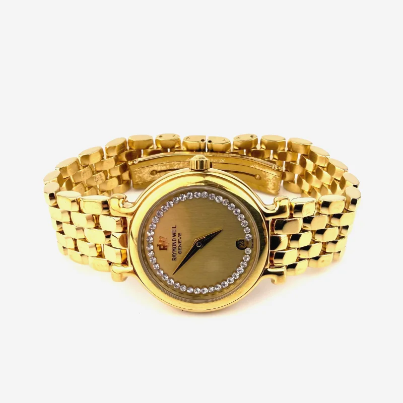 Raymond Weil Chorus Diamond Women's Watch Geneve 9937-2 18K Gold Electroplated