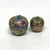 Vintage Covered Apple Shape Cloisonné Trinket Boxes Blue w Aqua Enamel Interior