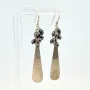 Boho Sterling Silver Dangle Earrings with Peacock-Colored Pearls Bead Clusters