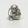 Retired CHIMP FAMILY Genuine PANDORA Silver MOM MONKEY & Baby Charm 790422