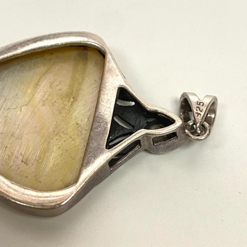 Sterling Silver Pendant Shell and Marcasite stones
