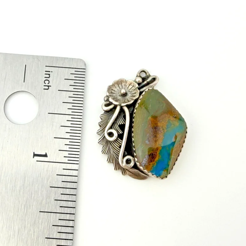 Vintage Navajo Peterson Johnson Sterling Silver Royston Turquoise Pendant