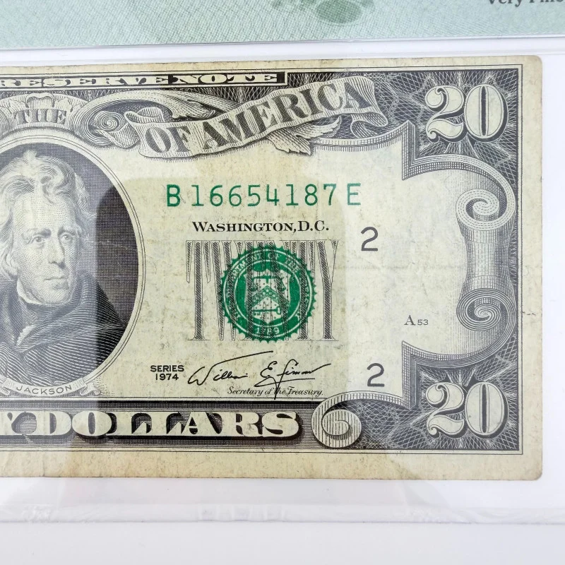 1974 $20 FRN New York Fr. 2071-B BE Block PMG 30 B 16654187 E