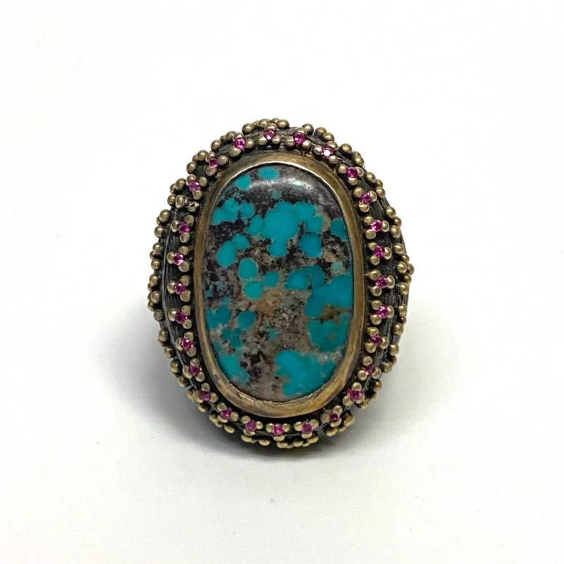 Bora Sterling Silver Ring With Turquoise Size 8