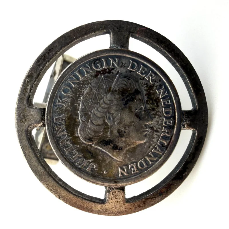 Cuff links with 1955 Netherlands One (1) Cent "Juliana" Coins