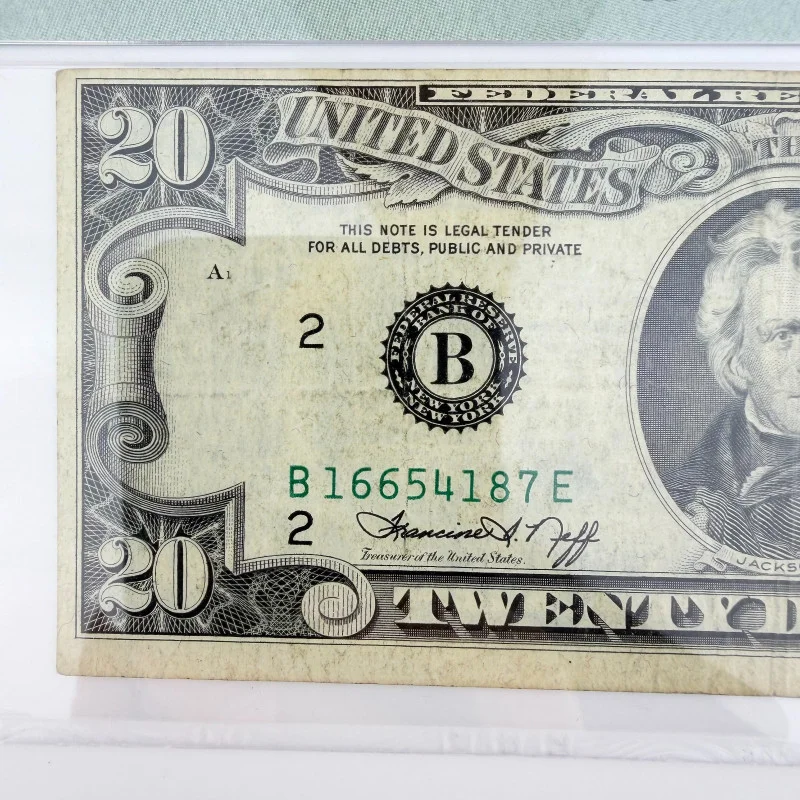 1974 $20 FRN New York Fr. 2071-B BE Block PMG 30 B 16654187 E