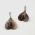 Vintage Modernist 925 Sterling Silver Hook Earrings with Malachite - MF 925