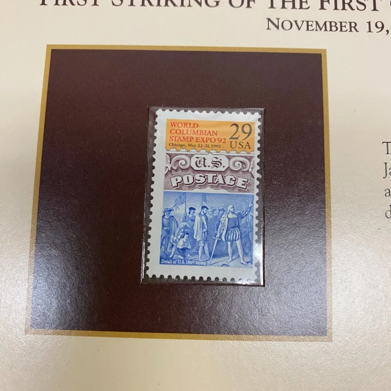 1998 US Mint Proof Set San Francisco Set Display Card W/Stamp Columbia’s Expo