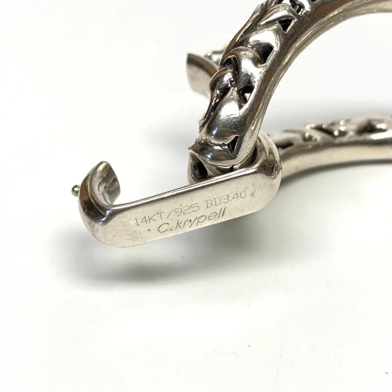 Charles Krypell 14K/925 White Gold + Colored Diamond 3.40 ct Link Bracelet