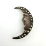 Vintage Art Deco Sterling Silver Moon Brooch with Marcasite Stones